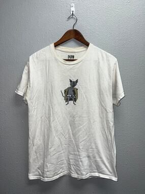 Alab Cat Shirt Hairless Sphynx Cat White Cartoon Kitten Animal Tee Medium